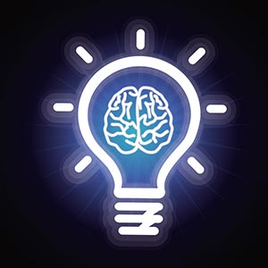 Light bulb and brain